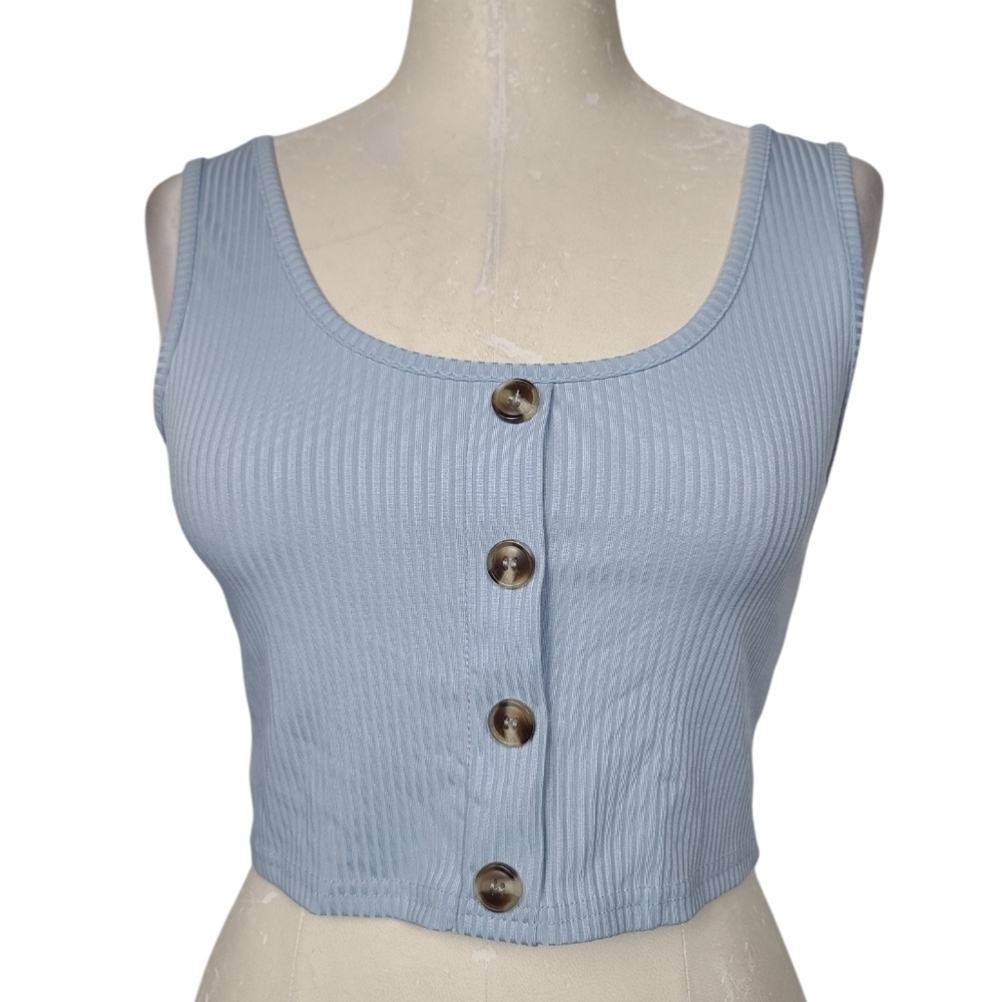 Romwe Ribbed Scoop Crop Top 6